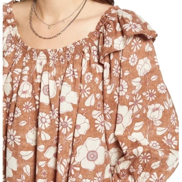 FREE PEOPLE Miss Daisy Cotton Printed Top Sz XSMALL - Picture 8 of 13